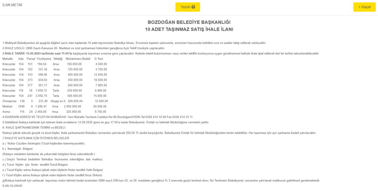 Chp’li Bozdoğan Belediyesi Yine Satıyor-1
