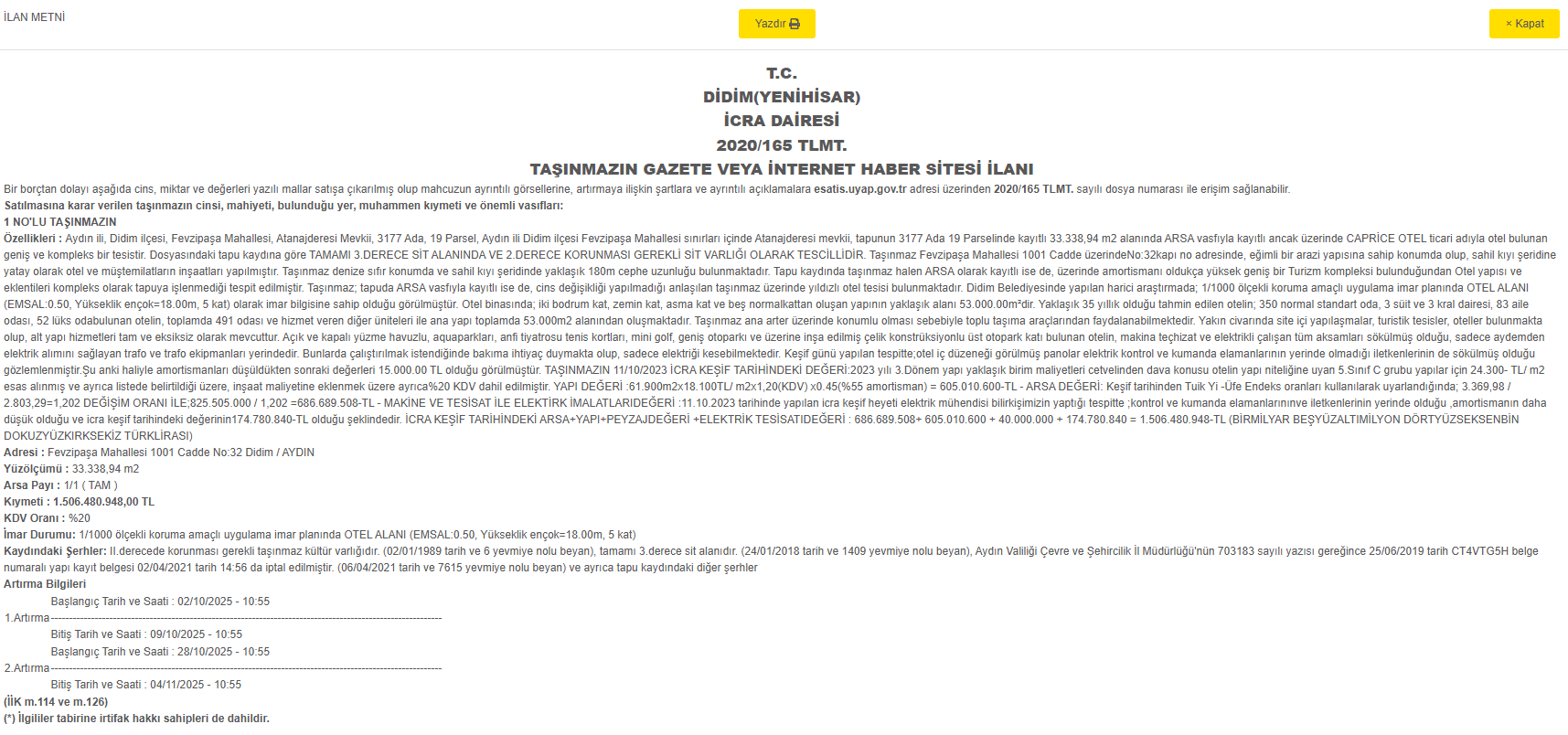Jet Fadıl’ın Aydın’daki Oteli Icradan Satışa Çıkıyor! Değeri Dudak Uçuklattı-1