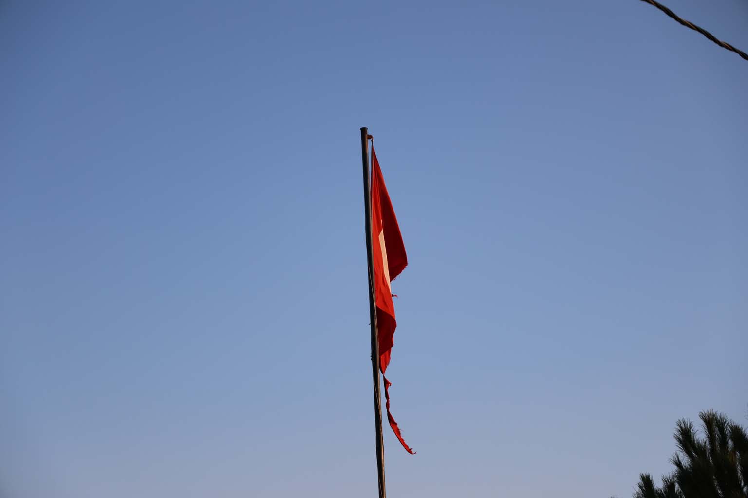 Aydın’da Yırtılan Türk Bayrağı Değiştirilmeyi Bekliyor (3)