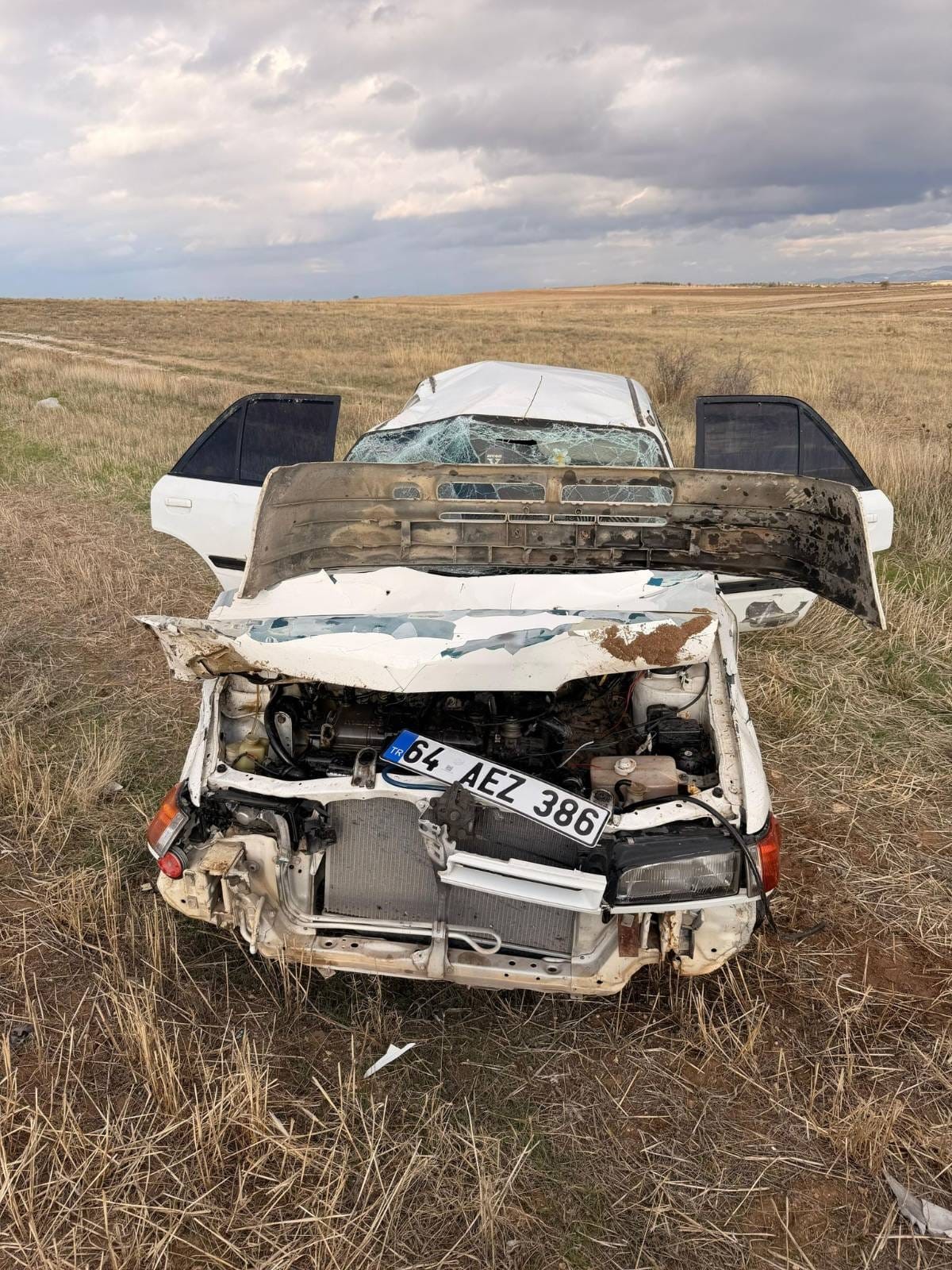 Otomobil Tarlaya Devrildi (2)