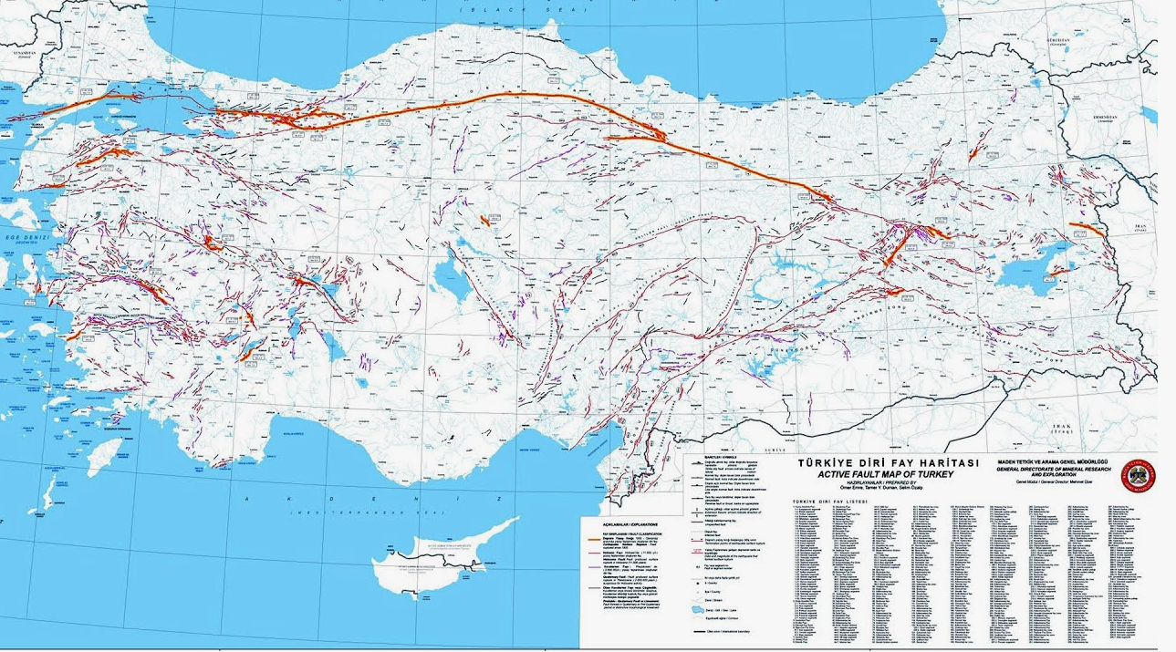 Son Günlerde Türkiye Genelinde Yaşanan Art Arda Depremler Endişe Yaratırken, Maden Tetkik Ve Arama Genel Müdürlüğü (Mta) Güncellenmiş Diri Fay Haritası’nı Yayımladı. (3)