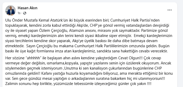 Çerçioğlu’na Sert Sözler Atamızın Anısını, Mirasını Yok Saymaktadır (1)-1