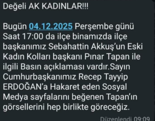 Ak Parti Aydın’da Sular Durulmuyor.. Kadın Kolları Başkanına Yönelik Mesaj Tepki Çekti (1)-1