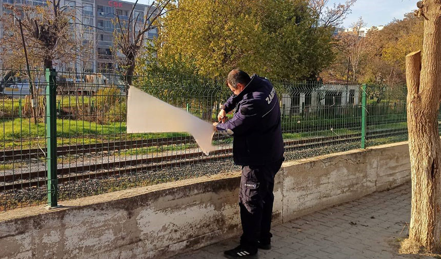 Germencik’te Izinsiz Afişlere Zabıta Müdahalesi (1)