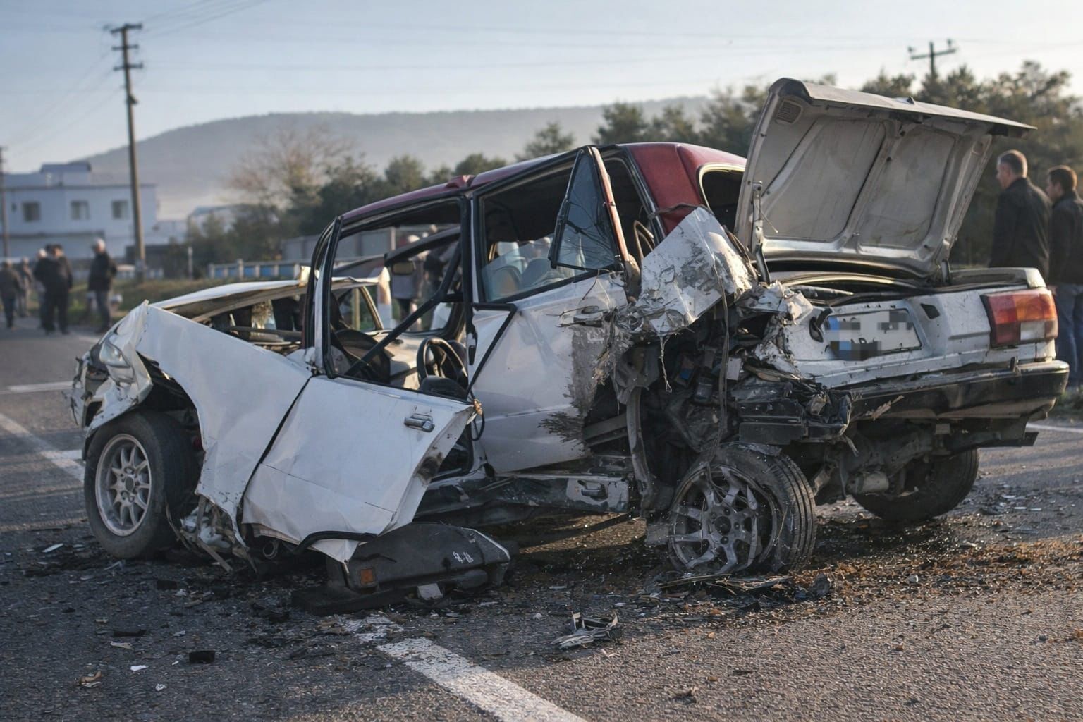 Tofaş Araç Teneke Kutu Gibi Ezildi (2)