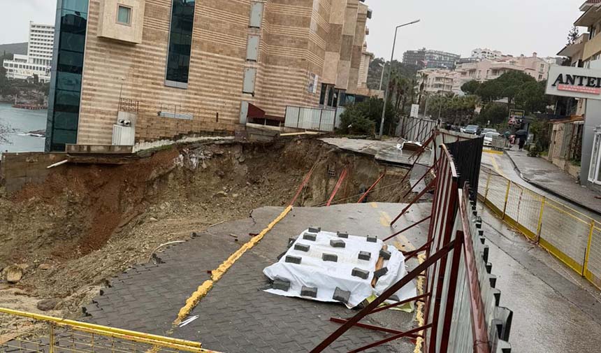 Kuşadası’nda Avcılar İnşaat Faciası.. Kazı Sonrası Yol Çöktü, Bölge Alarmda (3)