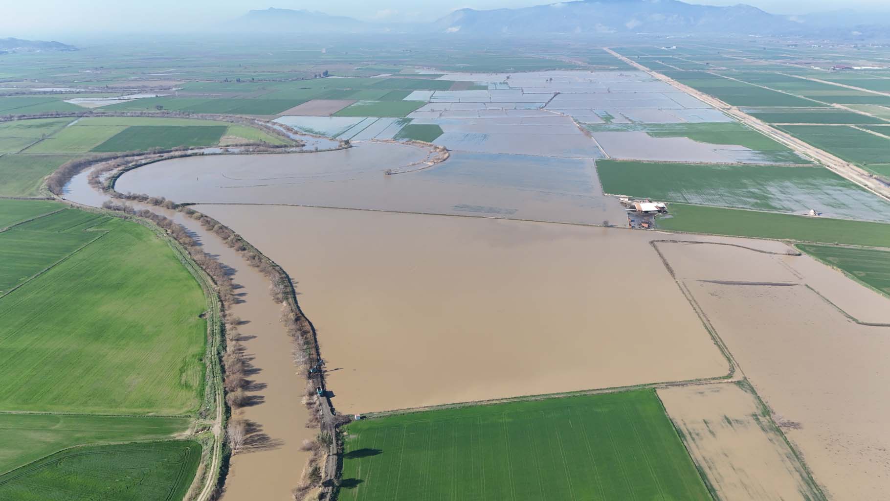 Aydın’da Tarlalar Sular Altında, Menderes Taştı (4)