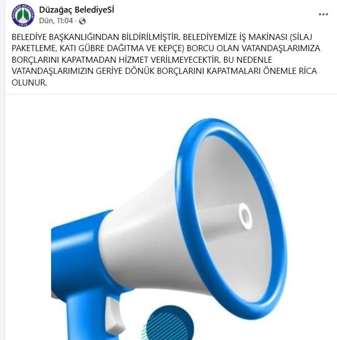 Belediye Vatandaşlardan Borçlarını Sosyal Medyadan Istedi (2)