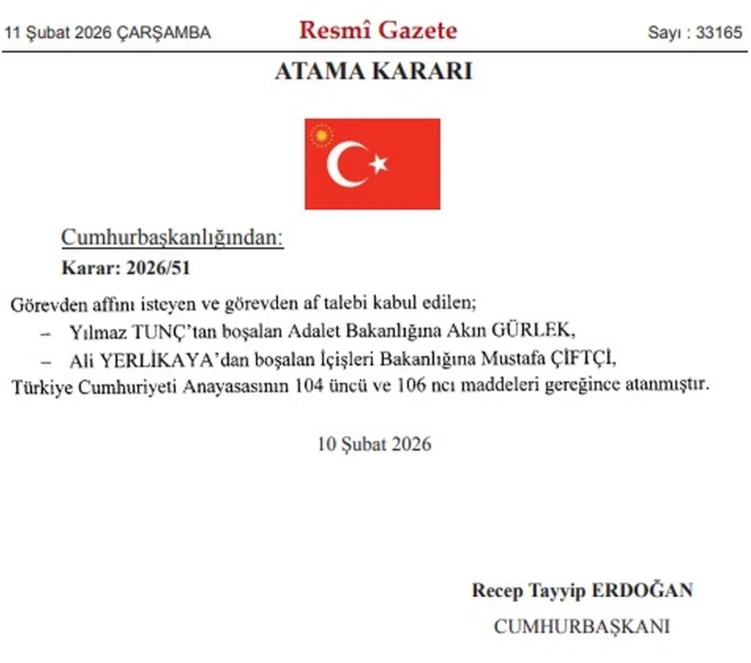 İçişleri Bakanı Ali Yerlikaya Ve Adalet Bakanı Yılmaz Tunç Görevden Alındı (1)