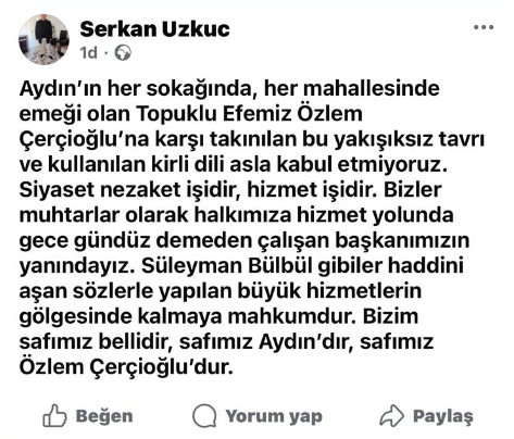 Aydın’da Muhtarlardan Bülbül’e Sert Tepki Bizim Safımız Aydın’dır, Bizim Safımız Özlem Çerçioğlu’dur (3)