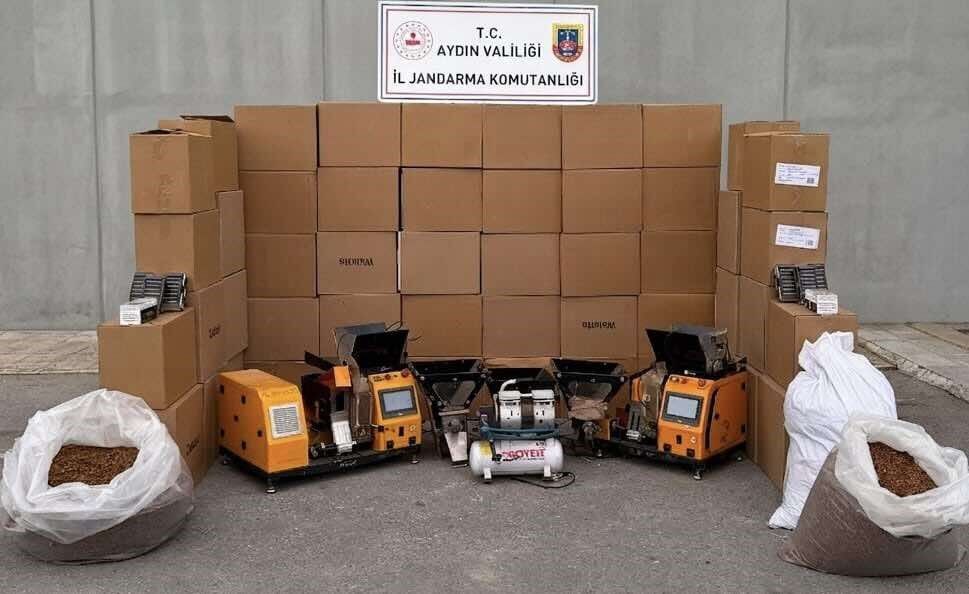 Aydın’da kaçak sigara imalathanesine baskın düzenlendi