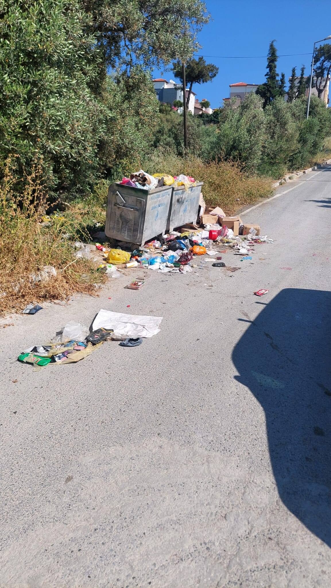 Kuşadası’nda Toplanmayan Çöpler Vatandaşı Isyan Ettirdi (2)