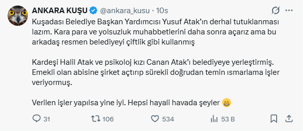 Kuşadası’nı Sarsan Iddialar.. Ankara Kuşu Paylaştı (3)