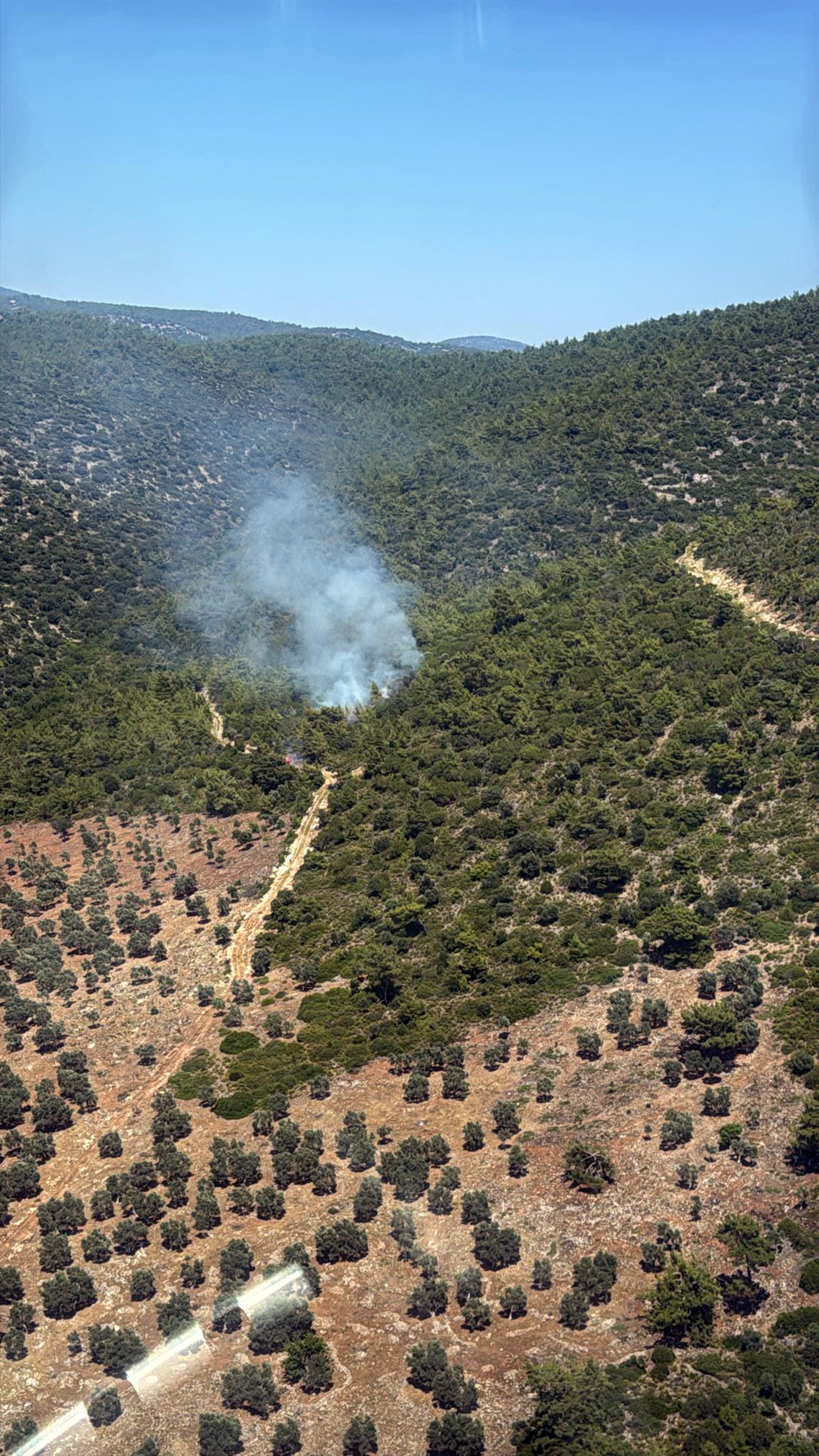 Milas Kazıklı Koyu'nda Yangın Çıktı (1)