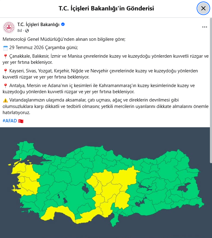 İçişleri’nden Sarı Kodlu Uyarı.. İzmir, Aydın, Denizli Ve Bölge Illerde Yaşayanlar Dikkat (1)-1
