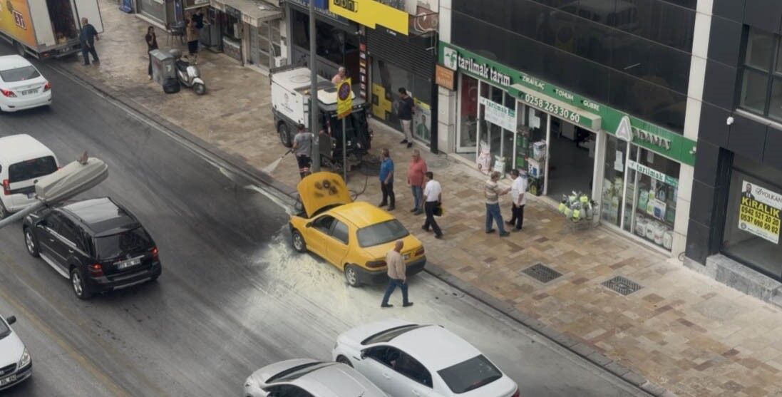 Otomobilde Yangın Çıktı (2)